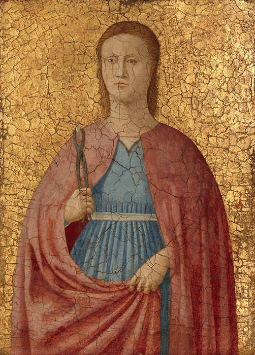 Attributed to Piero della Francesca, Saint Apollonia, c. 1455/1460. Image: National Gallery of Art, Washington, D.C. Samuel H. Kress Collection, 1952.5.19.